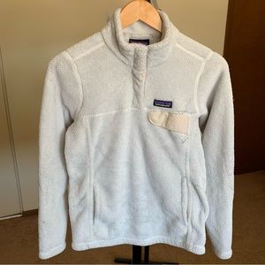 Patagonia Retool Fleece 1/4 Snap-T Pullover Sweater White Women’s Small